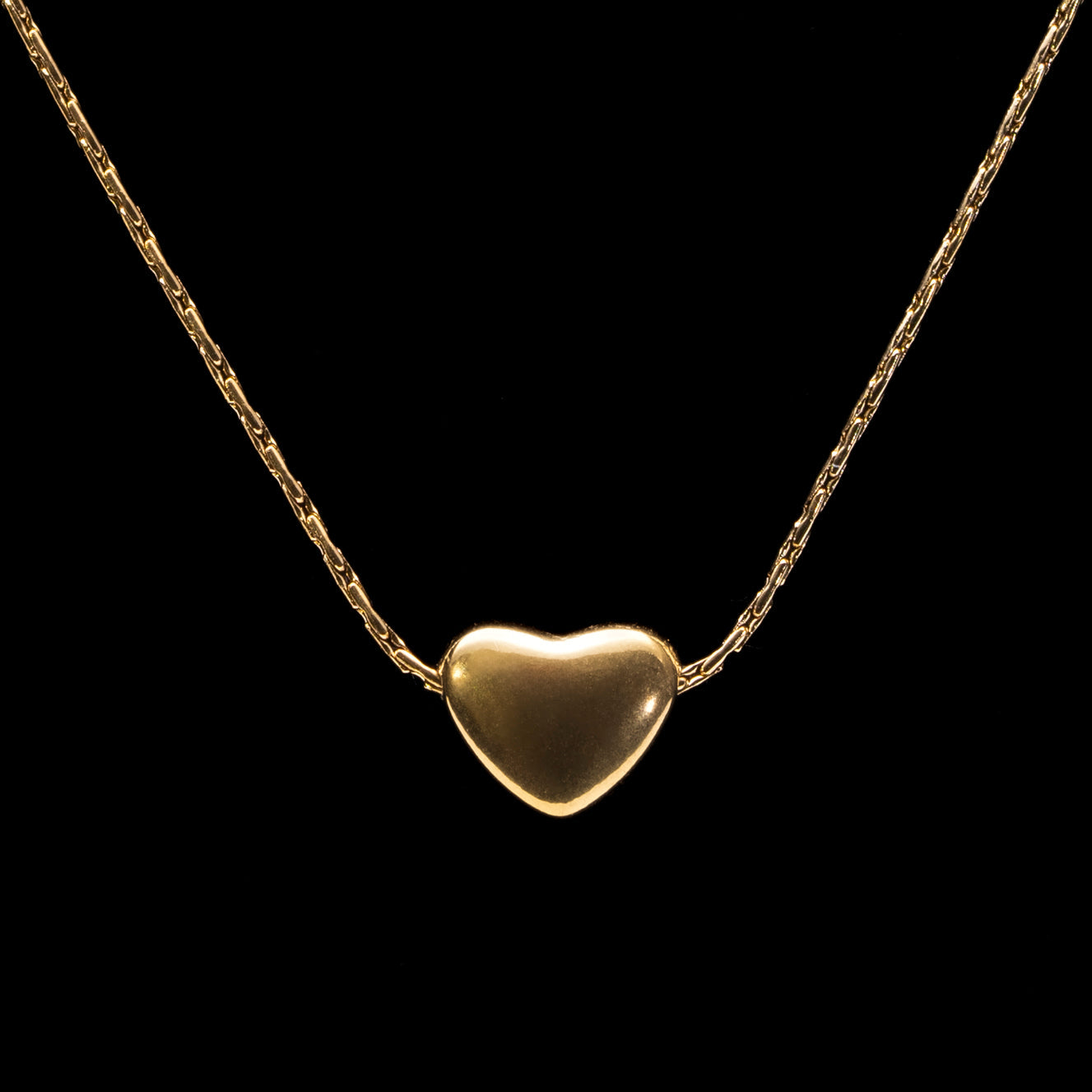 Женско колие от неръждаема стомана "Heart" златисто